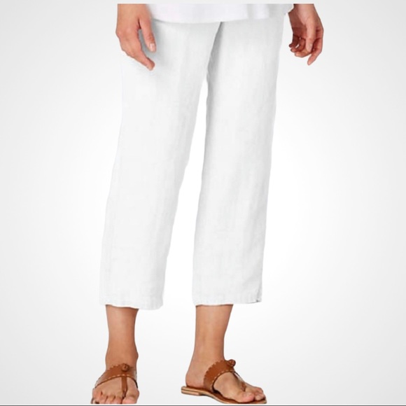 New J Jill White Linen Drawstring Waist Pants All Sizes New J Jill White Linen Drawstring Waist Pants All Sizes